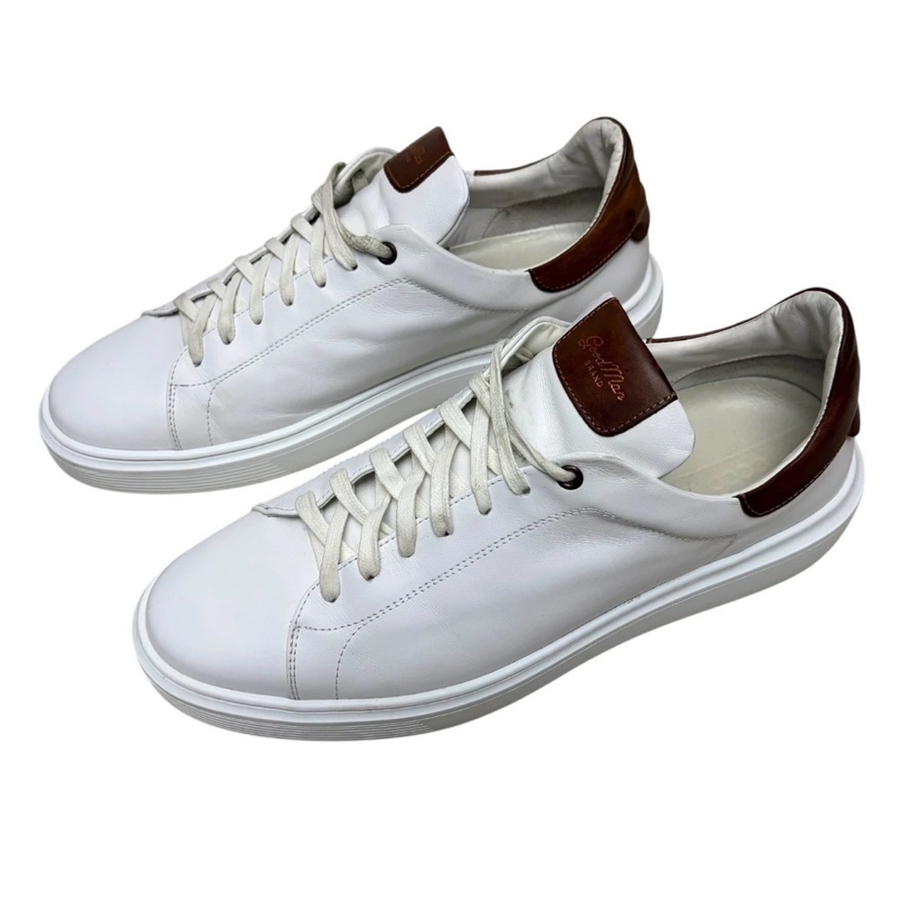 GOODMAN BRAND Luxury Designer LEATHER Casual White Sneakers Shoes Mens 13